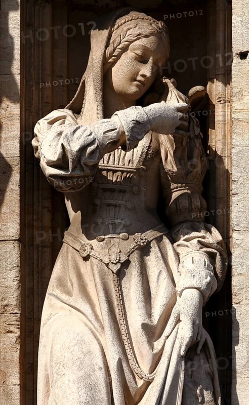 Sculpture at City Hall on Grand Place, Brussels, Belgium