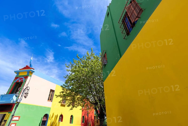 Argentina, colorful buildings of El Caminito, a popular tourist destination in Buenos Aires