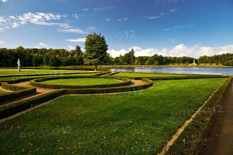 Rheinsberg Castle Park with View of Lake Grienerick, Ruppiner Land, Brandenburg, Germany