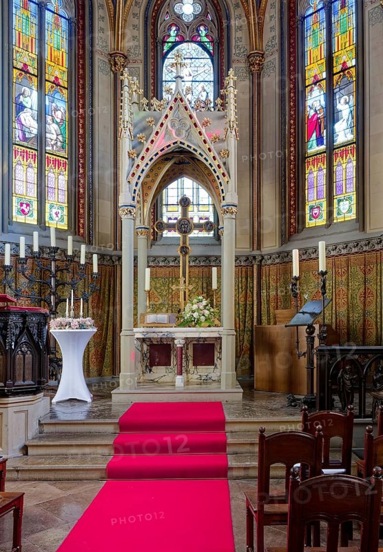 Christ Chapel, Hohenzollern Castle, ancestral home of the House of Hohenzollern, interior, noble family, German emperors, Bisingen, Baden-Württemberg, Germany