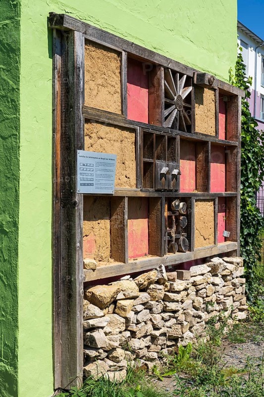 Tierhotel, insect hotel, nesting aid for insects, Kronach, Upper Franconia, Franconia, Bavaria, Germany