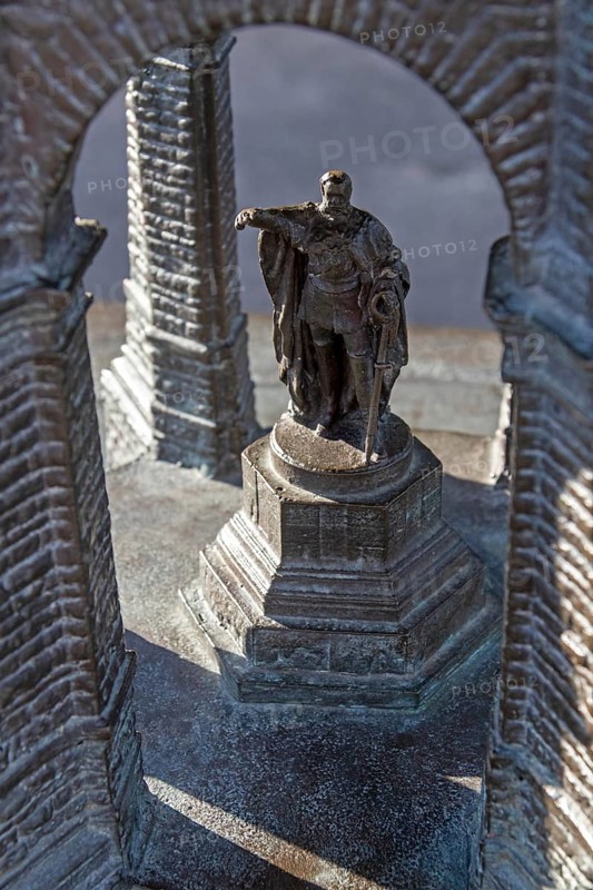 Model, Kaiser Wilhelm Memorial, Porta Westfalica, North Rhine-Westphalia, Germany