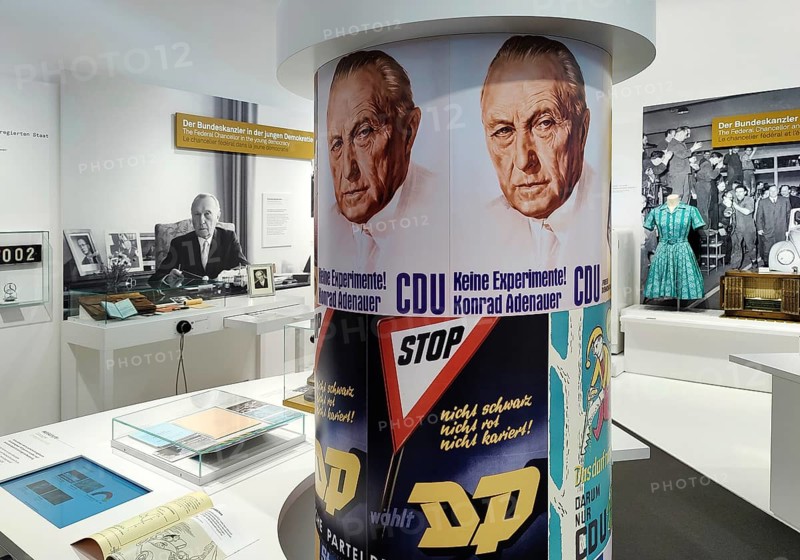 Exhibition on the life of Konrad Adenauer at the Federal Chancellor Adenauer House Foundation, Rhöndorf, Bad Honnef, North Rhine-Westphalia, Germany