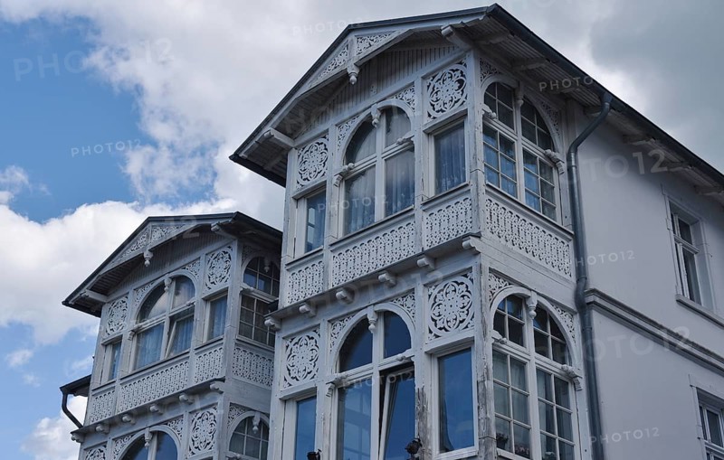 Spa architecture on Rügen, Sellin, Binz, Mecklenburg-Western Pomerania, Germany