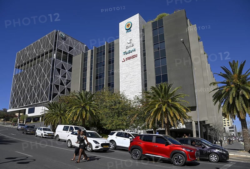 Street scene on the corner of Fidel Castro Street and Independence Avenue, Windhoek, Khomas region, Namibia