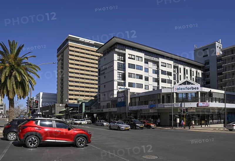 Street scene on the corner of Fidel Castro Street and Independence Avenue, Windhoek, Khomas region, Namibia