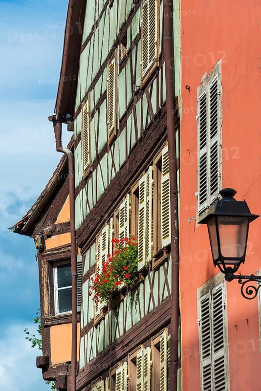Historic half-timbered houses in the old town centre of Colmar, France