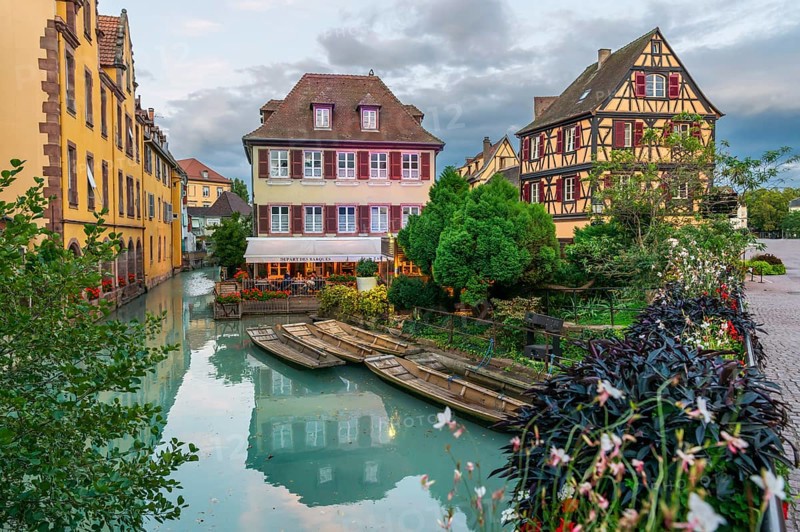 Half-timbered house in Petite Venise in the old town of Colmar, France