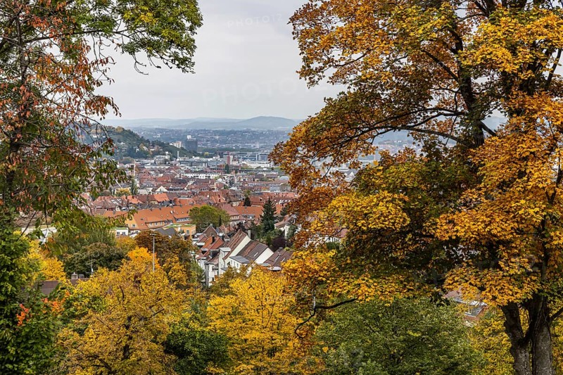 City view of Stuttgart-West in autumn. Stuttgart, Baden-Württemberg, Germany