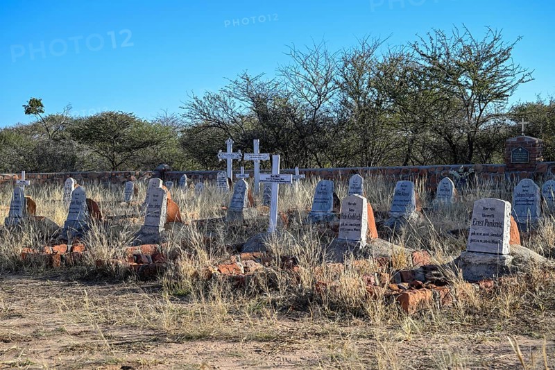 Graves at the German military cemetery at Waterberg, Otjozondjupa region, Namibia
