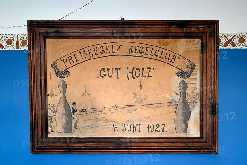 Shield Kegel-Club Gut Holz von 1927, Kolmanskuppe, near Lüderitz, Karas Region, Namibia