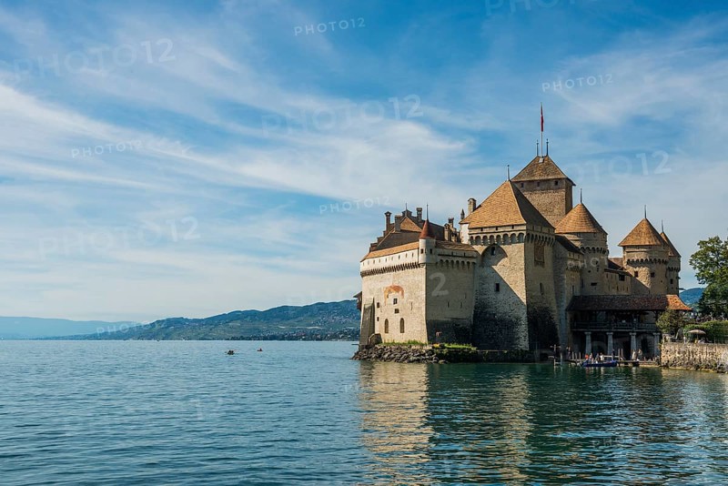 Château de Chillon, Chillon Castle, near Montreux, Lake Geneva, Lac Léman, Canton of Vaud, Switzerland