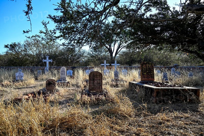 Graves at the German military cemetery at Waterberg, Otjozondjupa region, Namibia