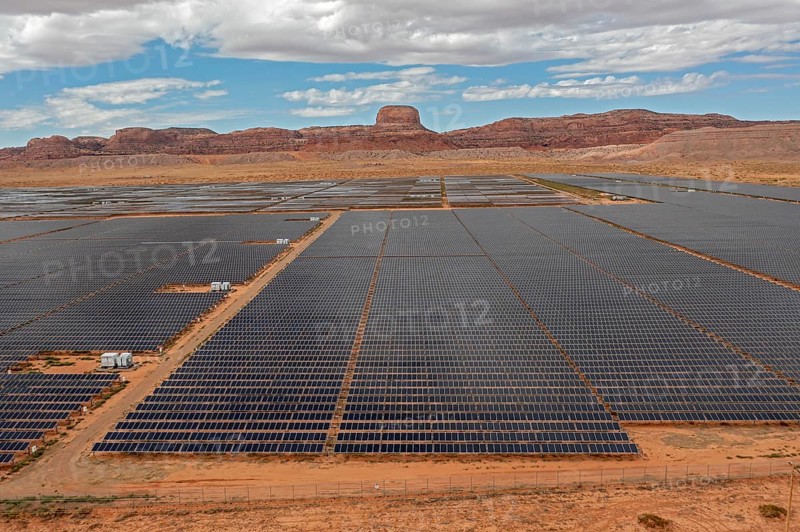 Kayenta, Arizona - The Navajo Nation's Kayenta Solar Plant. It is the first tribally-built, owned, and operated solar facility in the United States. It generates 55 MW of renewable energy