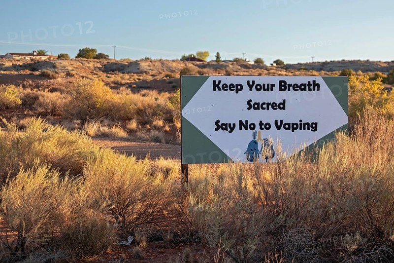 Fredonia, Arizona - A sign on the land of the Kaibab Band of Paiute Indians promotes health by opposing vaping