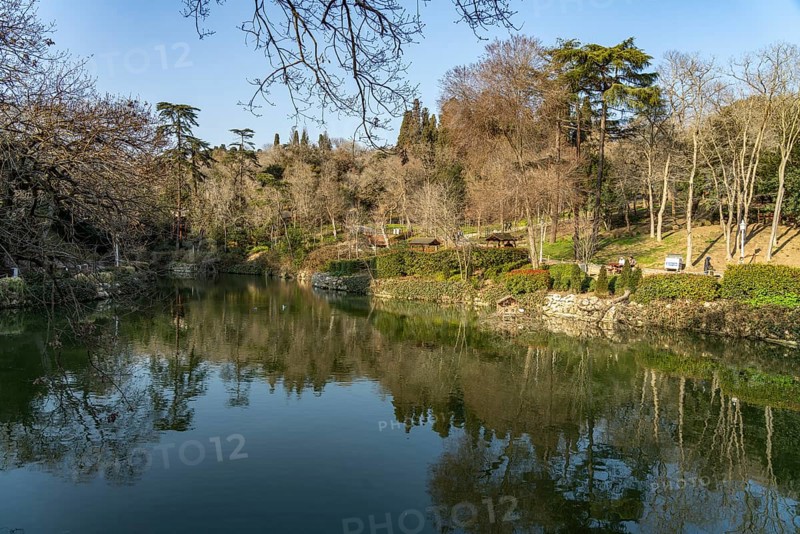 Lake in Yildiz Park in Besiktas, Istanbul, Turkey