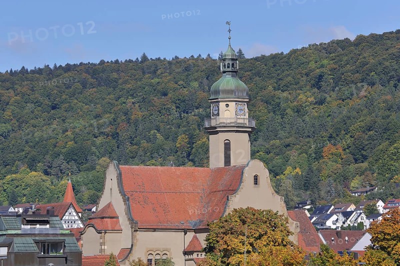 St Martin's Church built in 1906, autumn, Ebingen, Albstadt, Swabian Alb, Baden-Württemberg, Germany