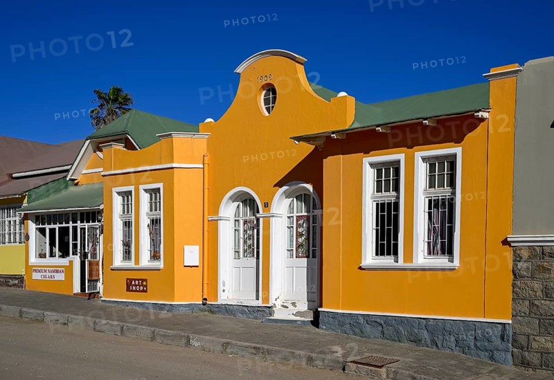 Colonial house facade in the Bergstraße, Lüderitz, Karas region, Namibia