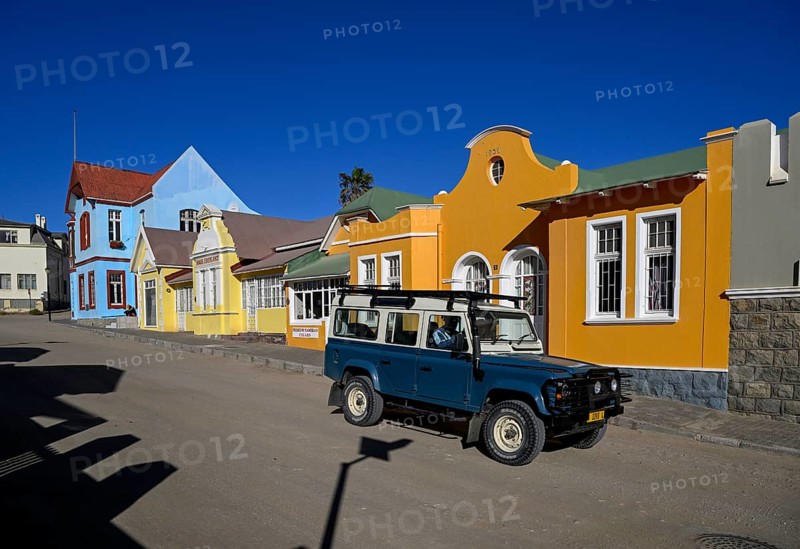 Colonial house facades in the Bergstraße, Lüderitz, Karas region, Namibia