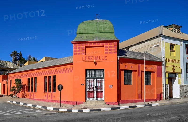 Facade of the former reading hall, Lüderitz, Karas region, Namibia