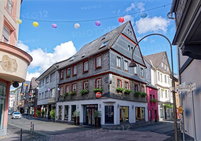 Die Altstadt von Kirn, einer Gemeinde im Landkreis Bad Kreuznach. Kirn, Rheinland-Pfalz, Deutschland