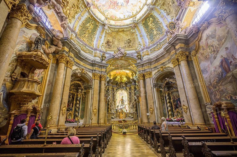 Innenaufnahme Kirche Kloster Weltenburg, Kelheim, Bayern, Deutschland