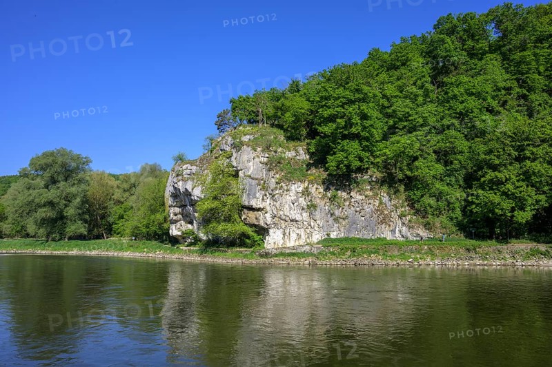 Hohler Stein-Bienenkorb, Schifffahrt Donaudurchbruch zum Kloster Weltenburg, Kelheim, Bayern, Deutschland
