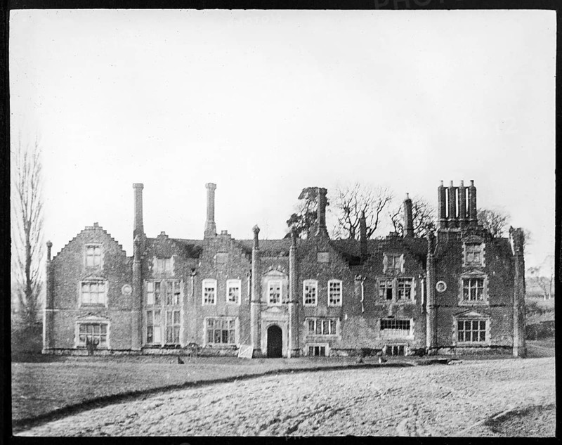Magic lantern slide of Seckford Hall, near Woodbridge, Suffolk, England, UK c 1910 - poor focus