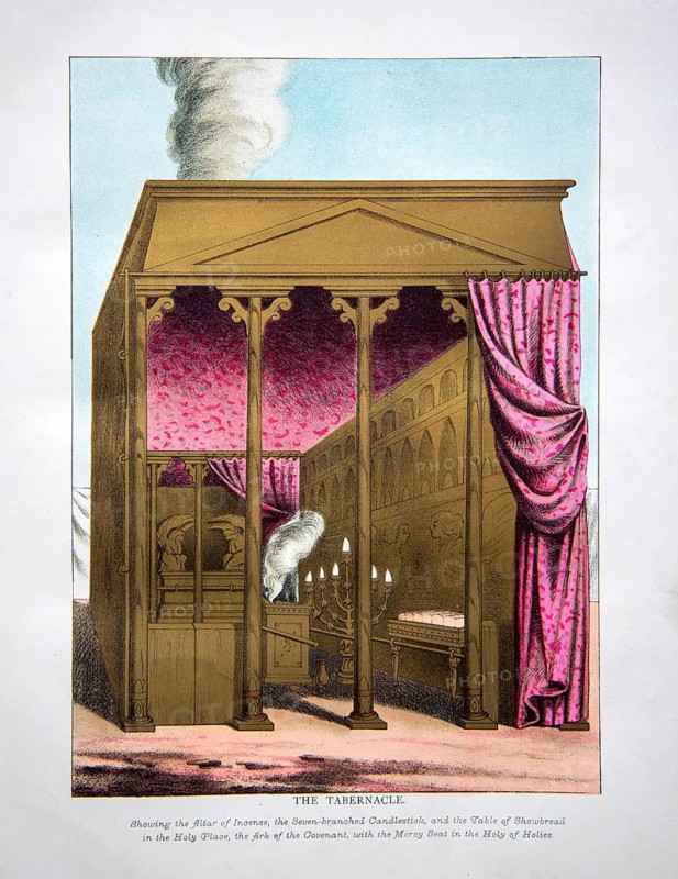 Nineteenth century Victorian Bible story illustration in Chromo-Lithography, The Tabernacle