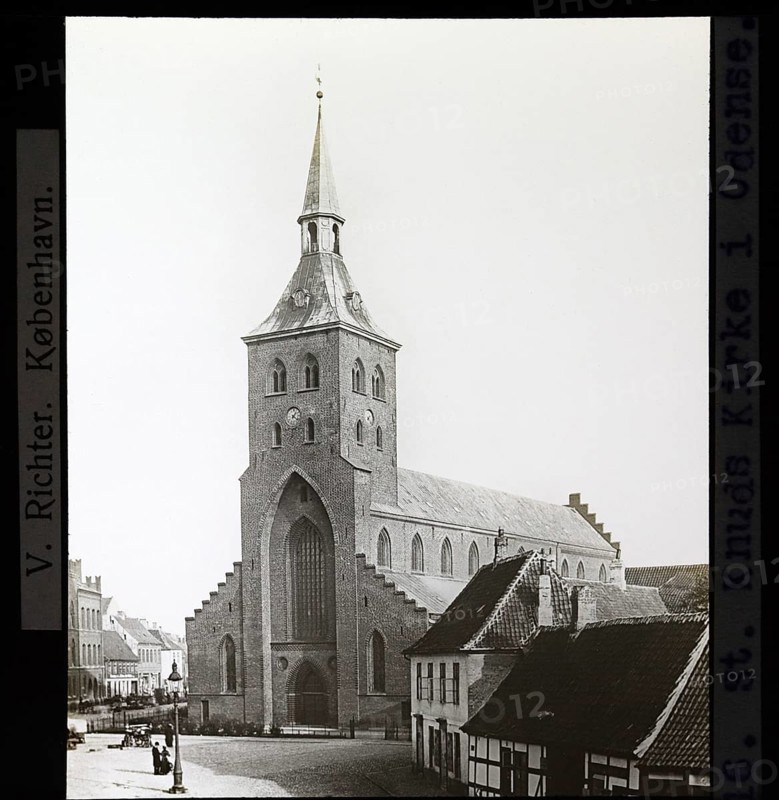 St Knuds or Knuts, St Canute's Cathedral church built 1300s, Odense, Denmark c 1900 by V Richter