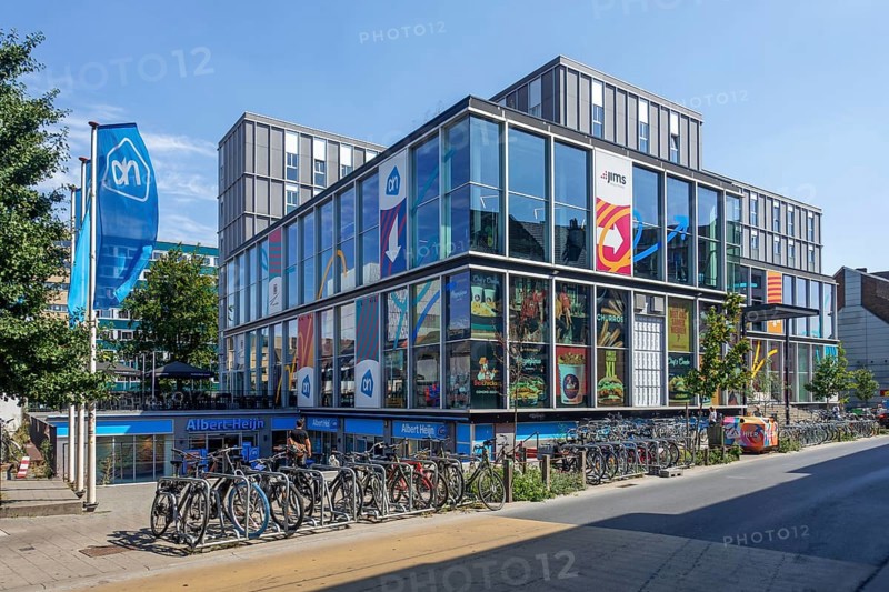 Albert Heijn, AH supermarket in the Overpoortstraat, Overpoort street, nightlife district for students in the city Ghent, East Flanders, Belgium