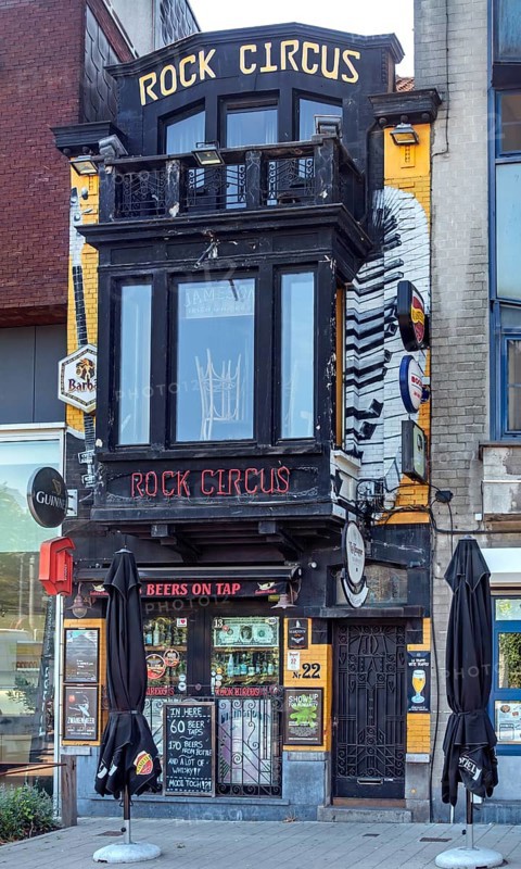 Rock Circus pub, one of many cafes in the Overpoortstraat, Overpoort street, nightlife district for students in city Ghent, East Flanders, Belgium