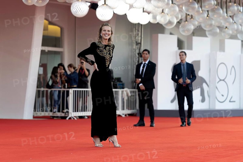 Venice, Italy - 2 September 2025: Eva Herzigova during the red carpet of - A house of Dynamite - during the 82nd Venice International Film Festival