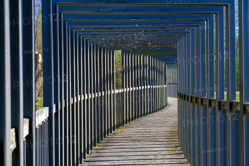 Heusterzbrücke, Waldnaabaue, Große Teichpfanne, Vizinalradweg, near Tirschenreuth, Upper Palatinate, Bavaria, Germany