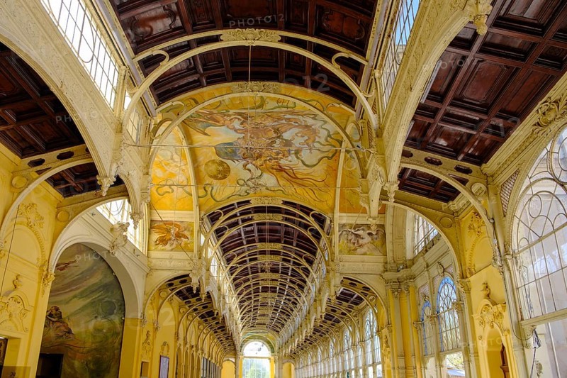 Promenade Hall, Spa Centre, Caroline Fountain, Colonnade, Mariánské Lázne, Mariánské Lázne, Czech Republic, Czech Republic