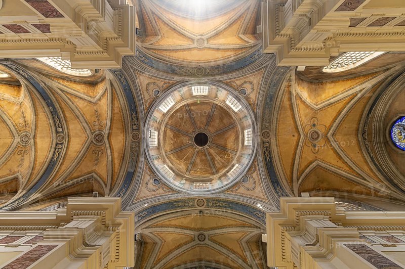 Dome of the church Chiesa Parrocchiale della Trasfigurazione di Nostro Signore Gesú Cristo in Taurisano, Apulia, Italy