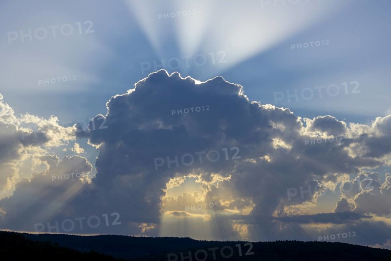 Dramatic clouds La Roque-Sainte-Marguerite, Aveyron, France
