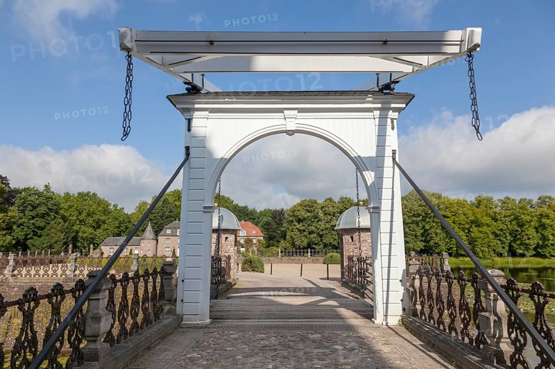 Drawbridge of Anholt Castle, Isselburg, Münsterland, North Rhine-Westphalia, Germany