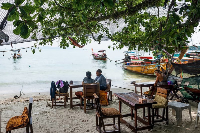 Restaurant on the beach, Koh Mook, Trang Province, Southern Thailand, Andaman Sea, Thailand