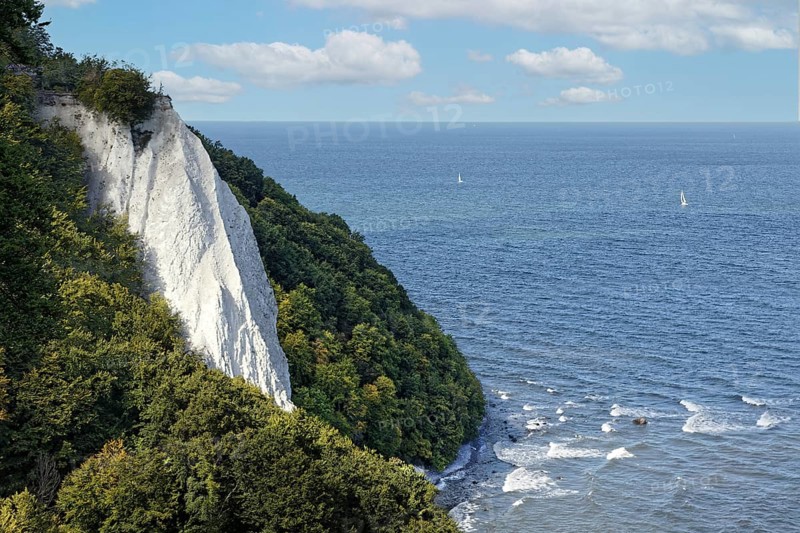 Königstuhl, chalk cliffs, chalk, wooded, beech forest, forest, sea, steep coast, cliff, chalk coast, Jasmund Peninsula, national park, Unesco World Heritage Site, Rügen Island, Baltic Sea, Mecklenburg-Western Pomerania, Germany