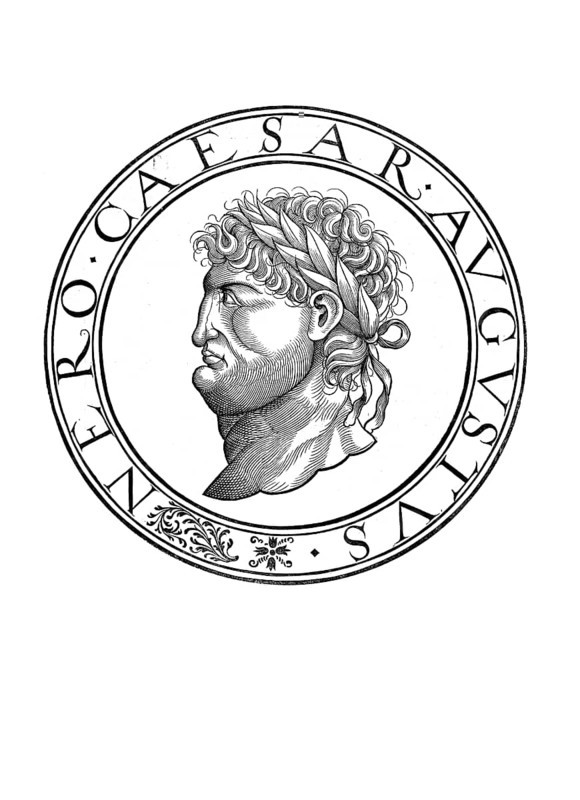 Nero Claudius Caesar Augustus Germanicus (born 15 December 37 in Antium, died 9 or 11 June 68 near Rome) was emperor of the Roman Empire from 54 to 68. He was the fifth and last emperor of the Julio-Claudian dynasty, authentic, digitally restored reproduction from a 19th century original, record date not stated