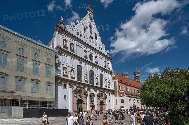 Main façade of St Michael's Church, Neuhauser Str., Munich, Bavaria, Germany