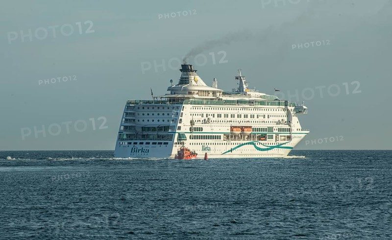 The cruise ship Birka Gotland leaves the port of Ystad on a cruise around the Baltic Sea. Skåne County, Sweden, Scandinavia