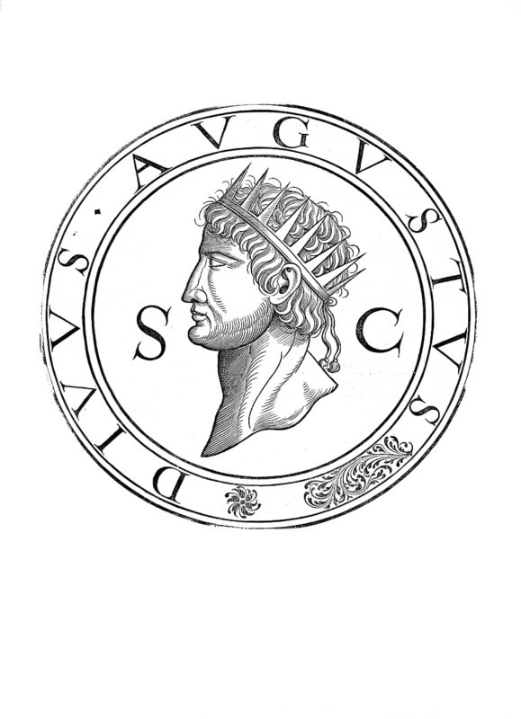 Augustus, Gaius Octavius, (born 23 September 63 BC, died 19 August 14 AD in Nola near Naples) was the first Roman emperor, authentic, digitally restored reproduction from a 19th century original, record date not stated