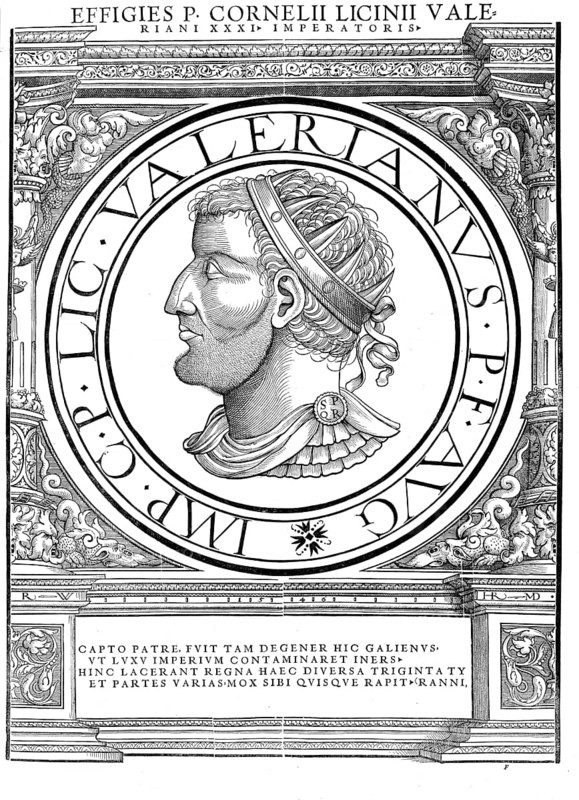 Publius Licinius Valerianu, Valerian, died after 260 in Gundishapur, was Roman emperor from 253 to 260, authentic, digitally restored reproduction from a 19th century original, record date not stated