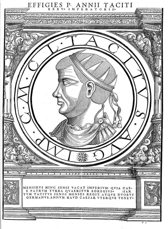 Marcus Claudius Tacitus (born around 200, died 276) was Roman emperor from 275 to 276, authentic, digitally restored reproduction from a 19th century original, record date not stated