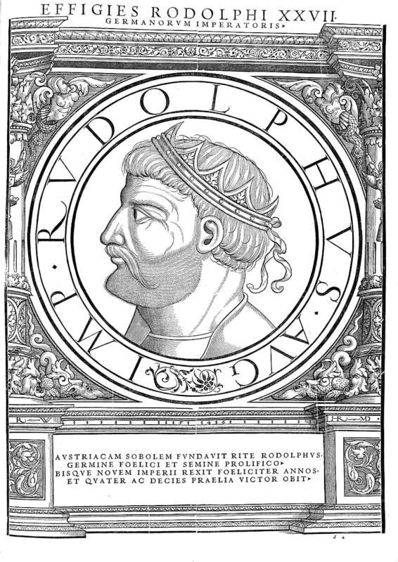 Rudolf I (born 1 May 1218, died 15 July 1291 in Speyer) was, as Rudolf IV, Count of Habsburg from around 1240 and from 1273 to 1291 the first Roman-German king from the Habsburg dynasty, authentic, digitally restored reproduction from a 19th century original, record date not stated