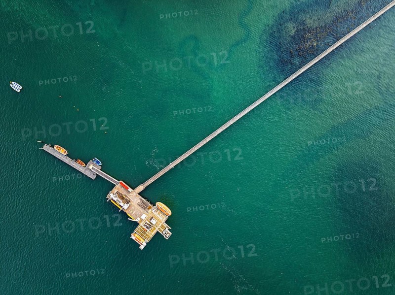 Top Down over Warsash Maritime Academy Pier and River Hamble from drone, Hamble-le-Rice, Warsash, Southampton Water, Hampshire, England, United Kingdom