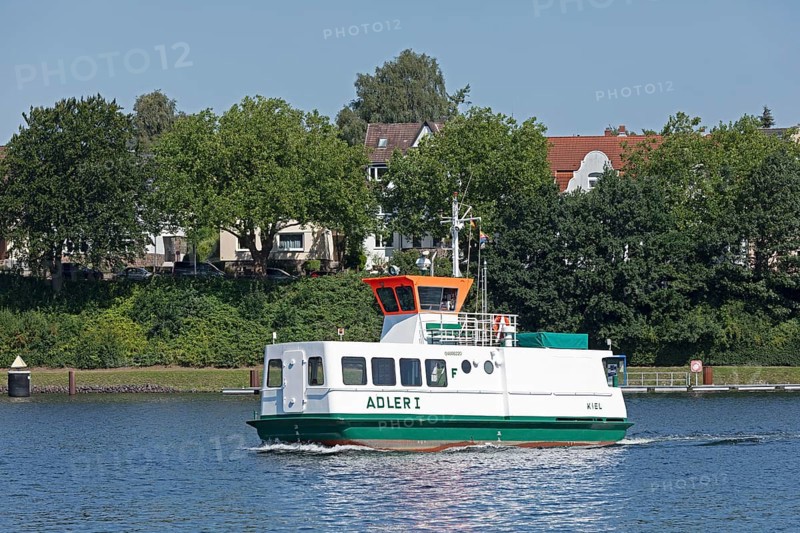 Passenger ferry Adler 1, Kiel Canal, Kiel, Schleswig-Holstein, Germany