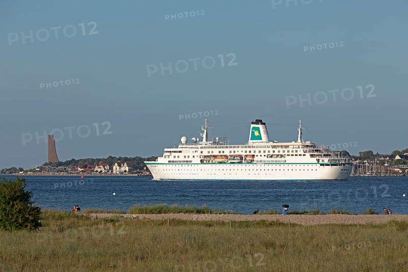 Cruise ship Germany, Naval Memorial, Laboe, Kiel Fjord, Schleswig-Holstein, Germany